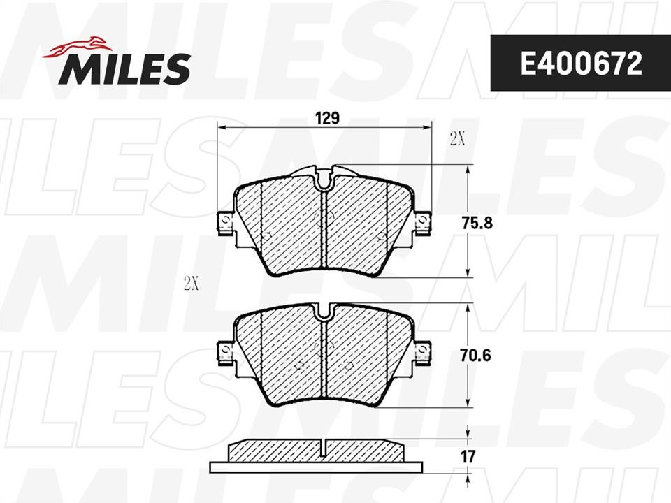 Miles E400672 Brake Pad Set, disc brake E400672