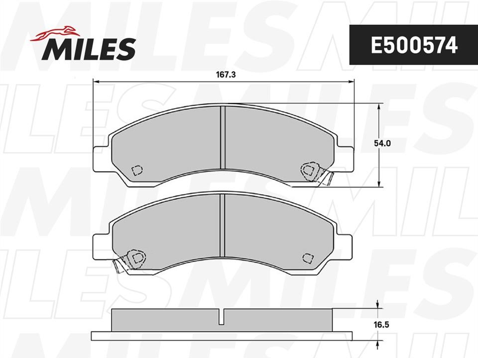 Miles E500574 Brake Pad Set, disc brake E500574
