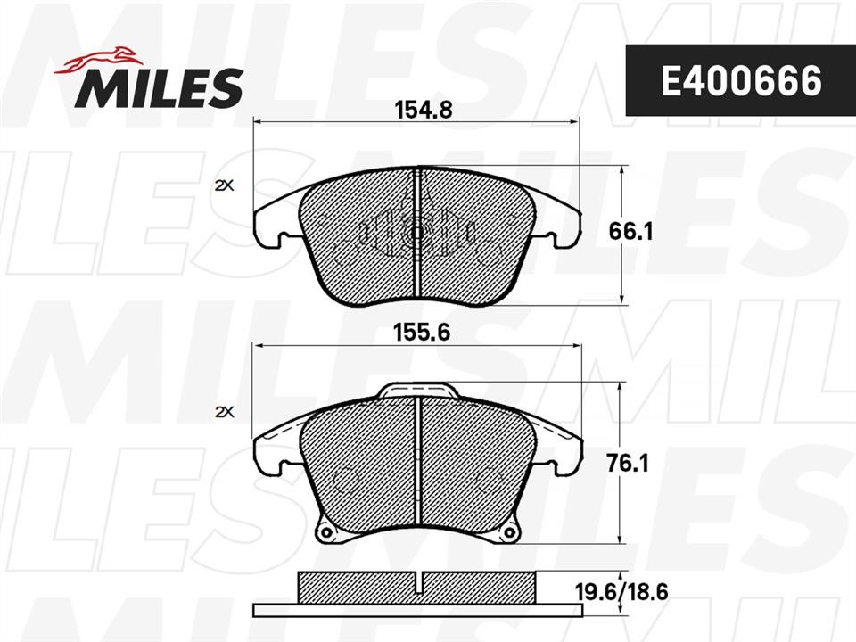 Miles E400666 Brake Pad Set, disc brake E400666