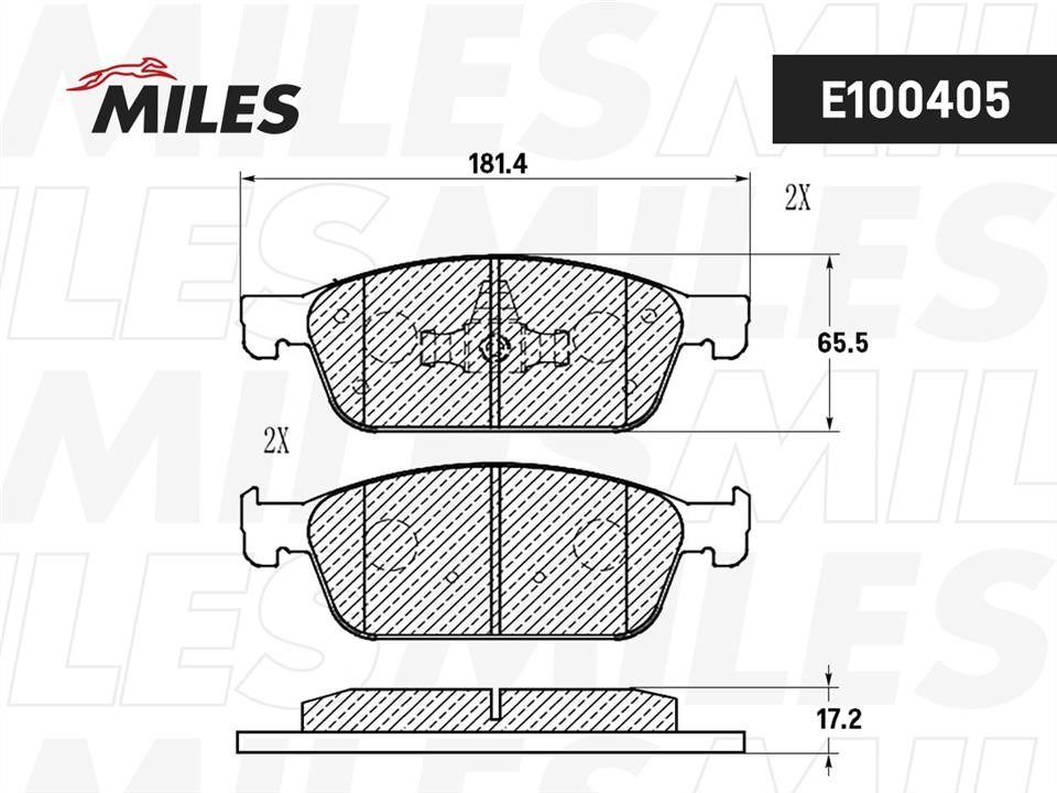 Miles E100405 Brake Pad Set, disc brake E100405