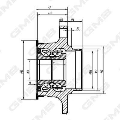 GMB GH34910M Wheel bearing kit GH34910M