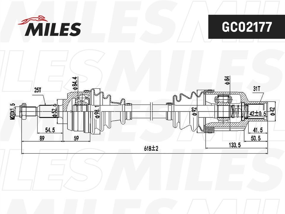 Miles GC02177 Drive shaft GC02177