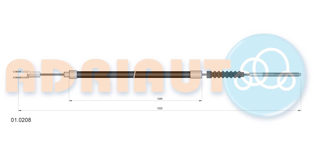 Adriauto 01.0208 Cable Pull, parking brake 010208