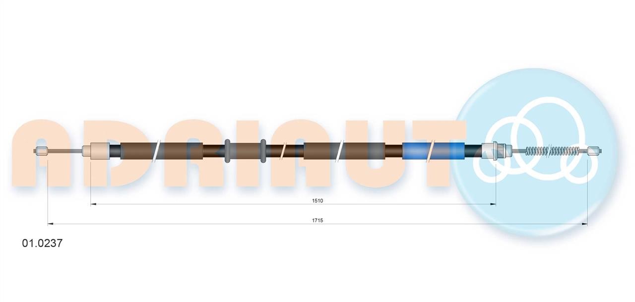 Adriauto 01.0237 Cable Pull, parking brake 010237