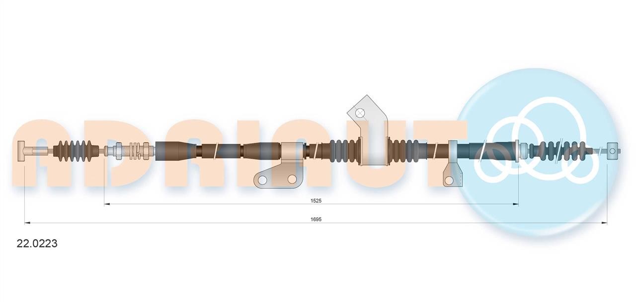 Adriauto 22.0223 Cable Pull, parking brake 220223