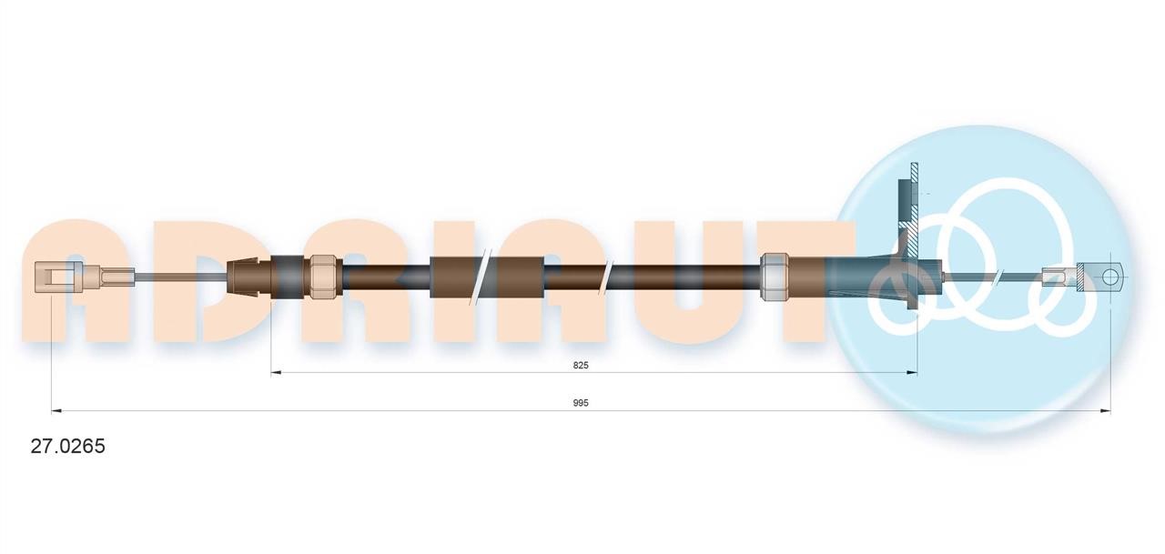 270265 Adriauto Handbrake cable