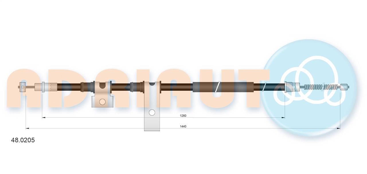 480205 Adriauto Handbrake cable