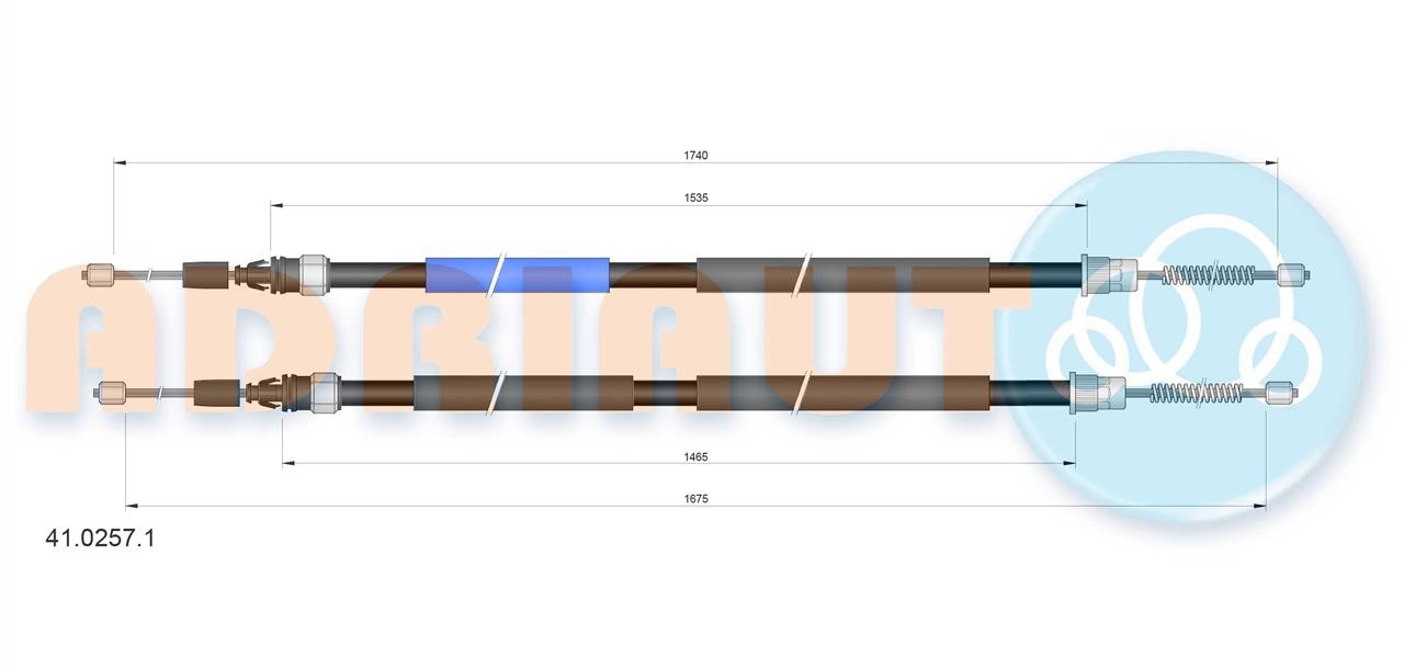 Adriauto 41.0257.1 Cable Pull, parking brake 4102571
