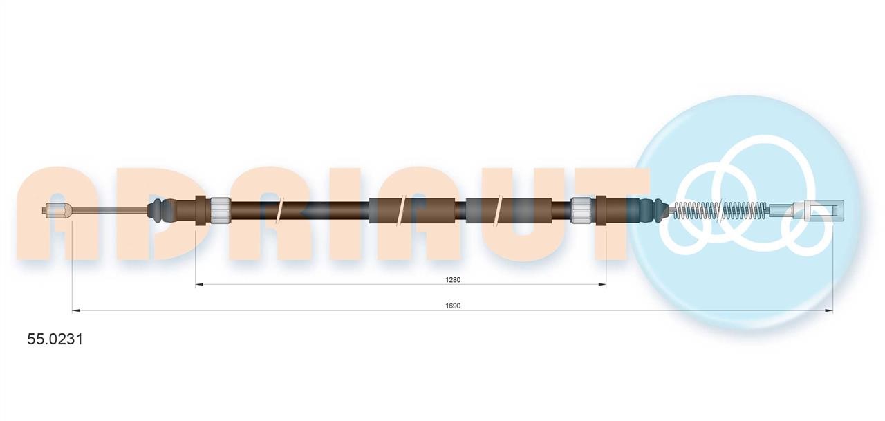 Adriauto 55.0231 Cable Pull, parking brake 550231