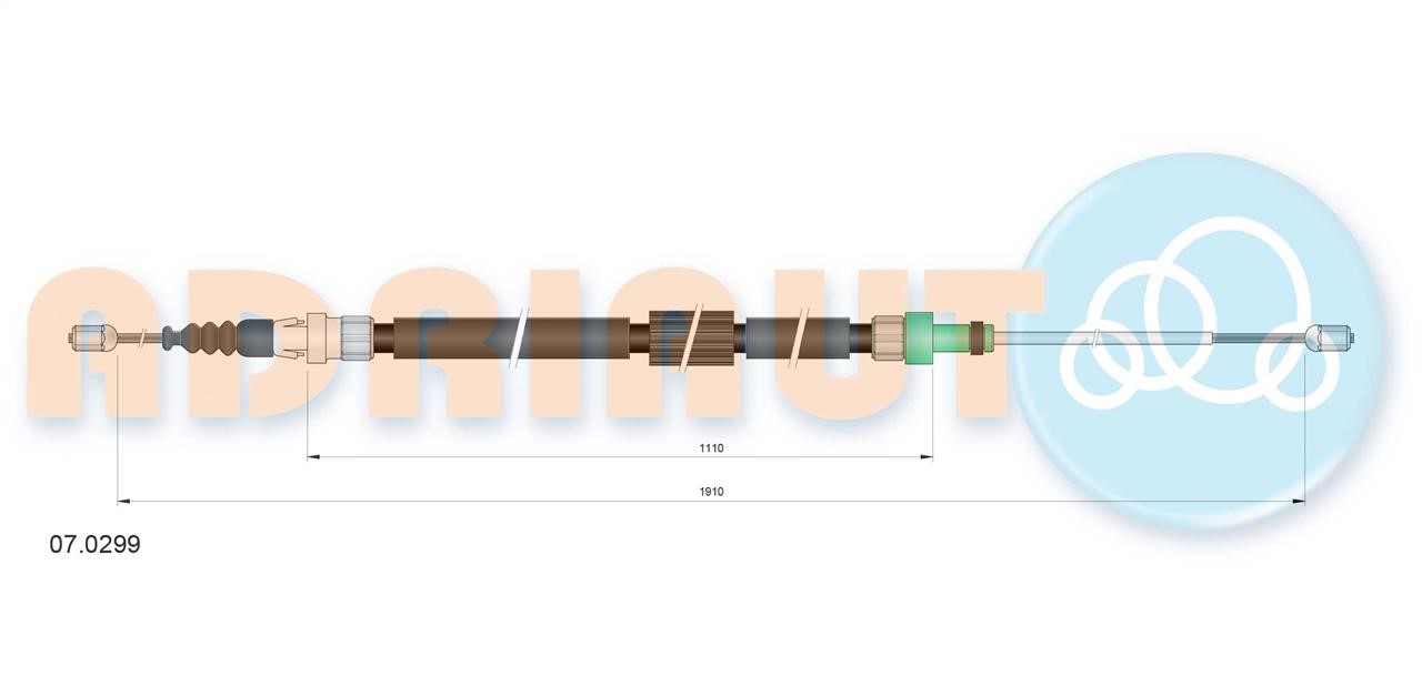 Adriauto 07.0299 Cable Pull, parking brake 070299