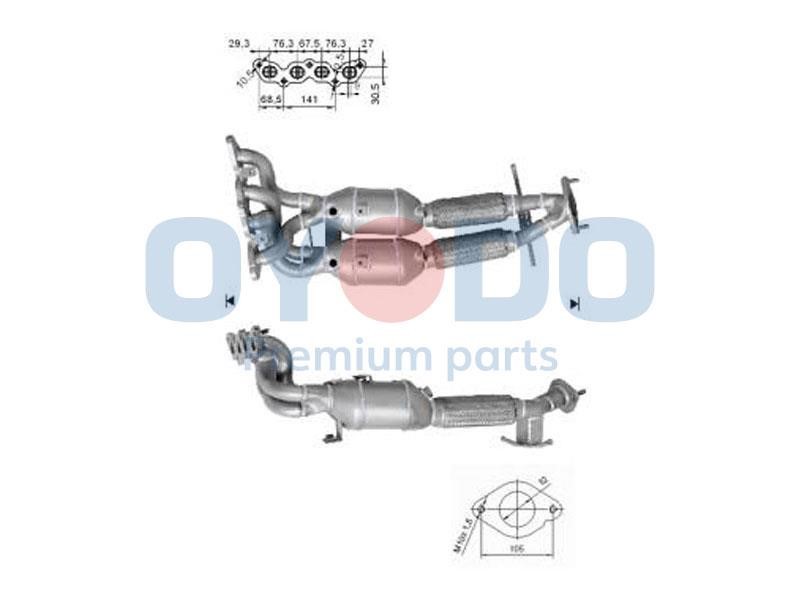 Oyodo 10N0089-OYO Catalytic Converter 10N0089OYO