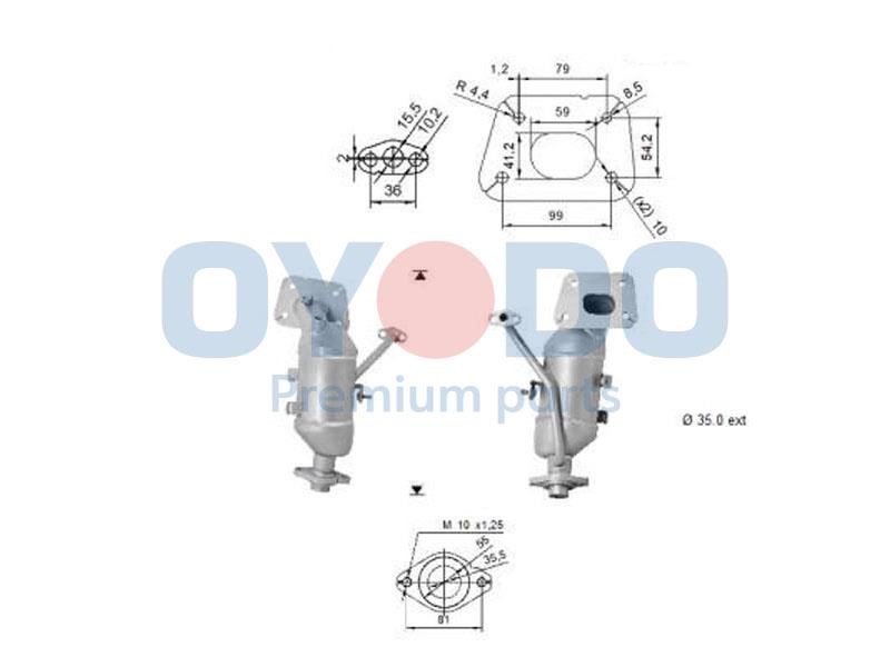 Catalytic exhaust system Toyota Aygo: 10N0128OYO Oyodo Catalytic Converter