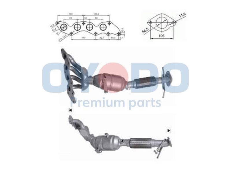 Catalytic exhaust system Ford C-Max: 10N0068OYO Oyodo Catalytic Converter