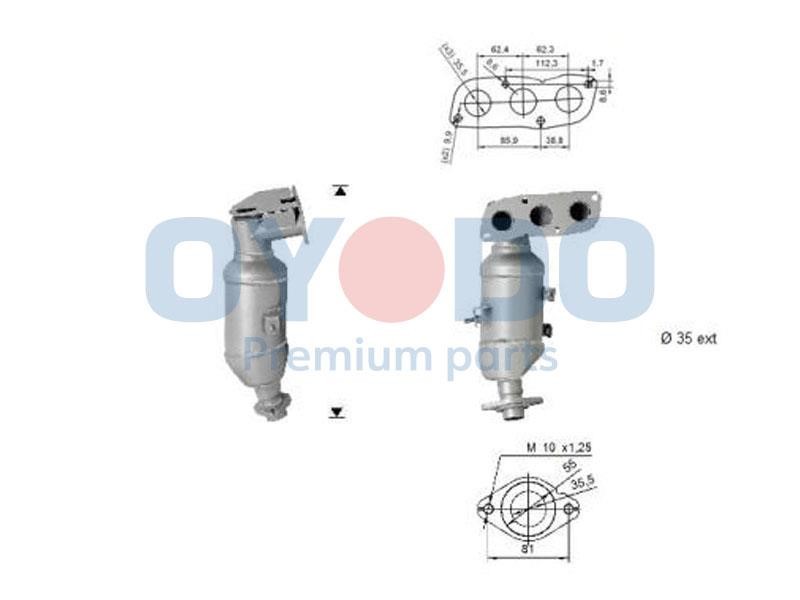 Catalytic exhaust system Toyota Yaris: 10N0057OYO Oyodo Catalytic Converter