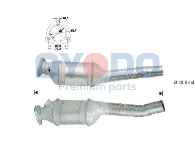 Catalytic exhaust system Audi 80: 10N0040OYO Oyodo Catalytic Converter