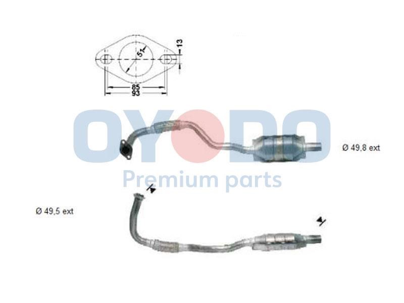Catalytic exhaust system Opel Astra G: 10N0158OYO Oyodo Catalytic Converter