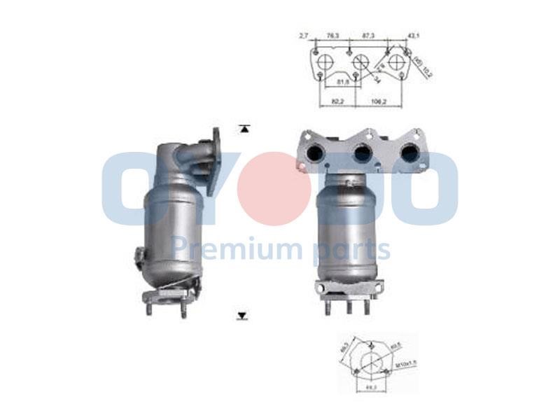 Catalytic exhaust system Volkswagen Polo: 10N0010OYO Oyodo Catalytic Converter