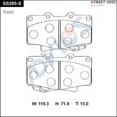 Advics SS265-S Brake Pad Set, disc brake SS265S