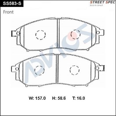 Advics SS583-S Brake Pad Set, disc brake SS583S