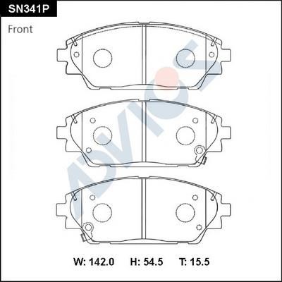 Advics SN341P Brake Pad Set, disc brake SN341P