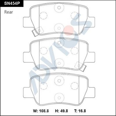 Advics SN454P Brake Pad Set, disc brake SN454P