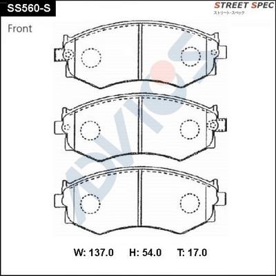 Advics SS560-S Front disc brake pads, set SS560S