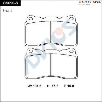 Advics SS690-S Brake Pad Set, disc brake SS690S