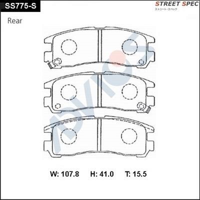 Advics SS775-S Rear disc brake pads, set SS775S