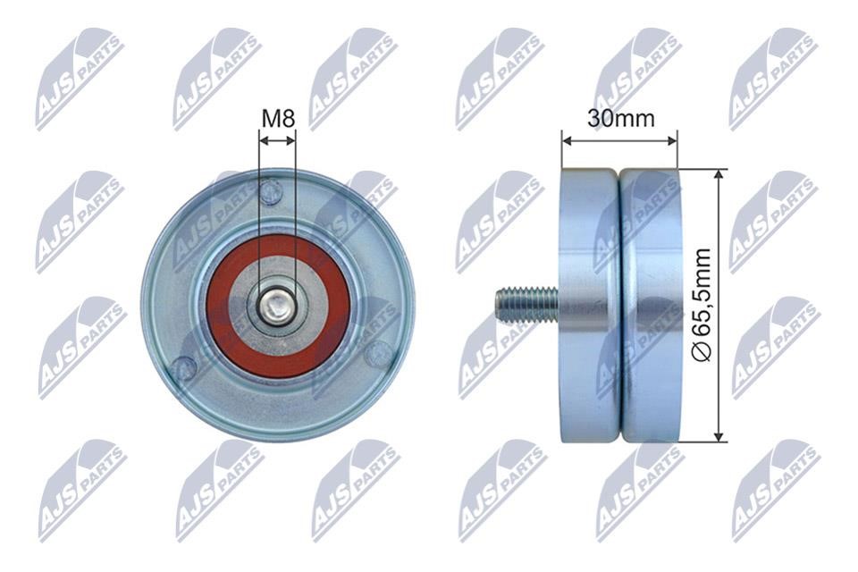 NTY RNK-ME-068 Tensioner pulley, v-ribbed belt RNKME068