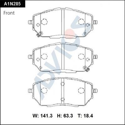 Advics A1N285 Brake Pad Set, disc brake A1N285