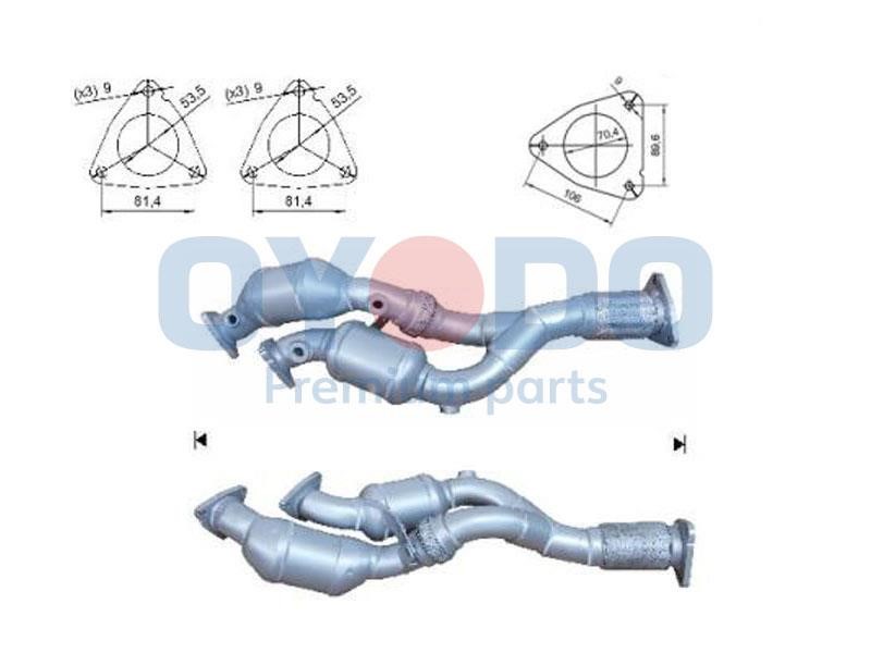 Catalyst exhaust Porsche: 10N0152OYO Oyodo Catalytic Converter