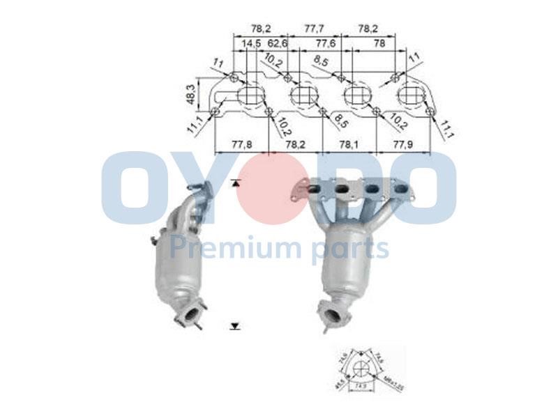 Catalytic exhaust system Opel Corsa C: 10N0030OYO Oyodo Catalytic Converter