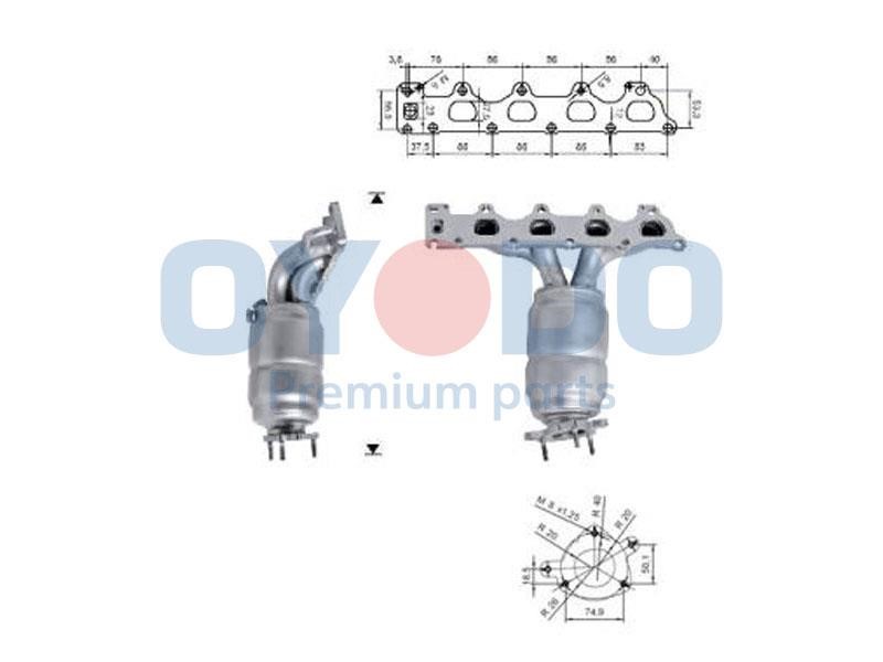 Catalytic exhaust system Opel Zafira A: 10N0075OYO Oyodo Catalytic Converter