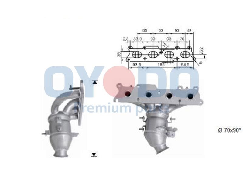 Cat converter Peugeot 407: 10N0107OYO Oyodo Catalytic Converter