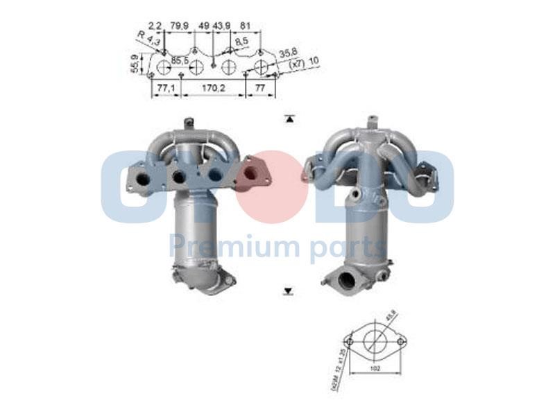 Catalyst exhaust KIA Pro Cee'D (Kia Pro Cee'D): 10N0122OYO Oyodo Catalytic Converter