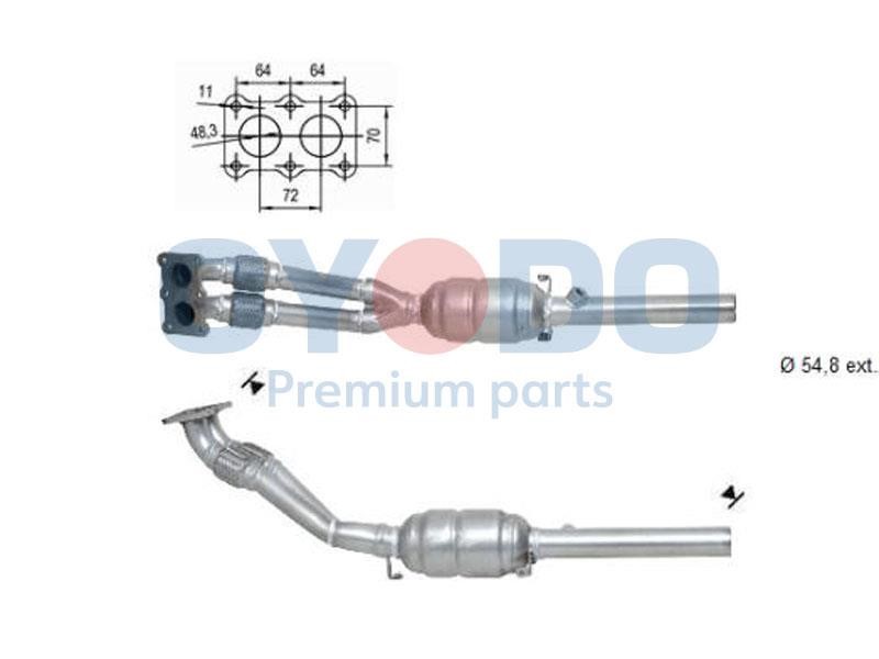 Catalytic exhaust system Audi A3: 10N0018OYO Oyodo Catalytic Converter