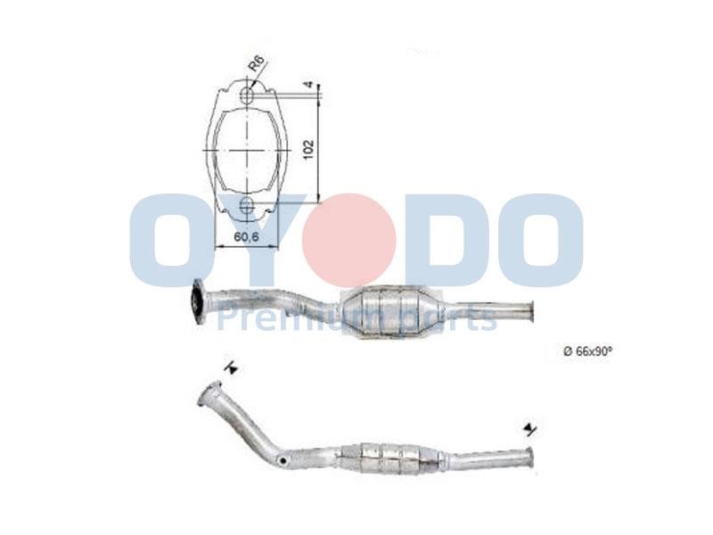 Catalytic exhaust system Peugeot: 10N0140OYO Oyodo Catalytic Converter