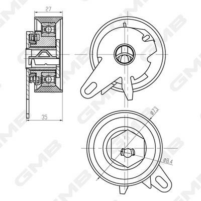 GMB GTB0430 Tensioner pulley, timing belt GTB0430