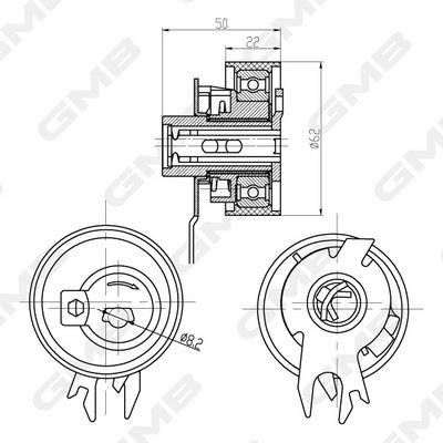 GMB GTB0450 Tensioner pulley, timing belt GTB0450