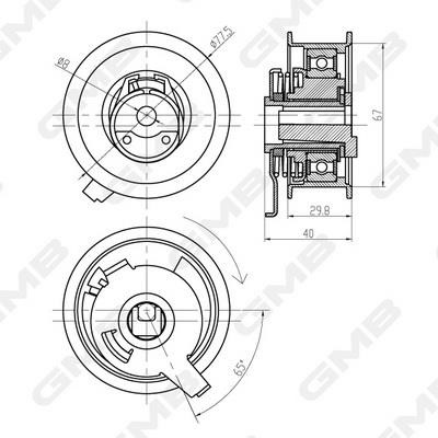 GMB GTB0300 Tensioner pulley, timing belt GTB0300