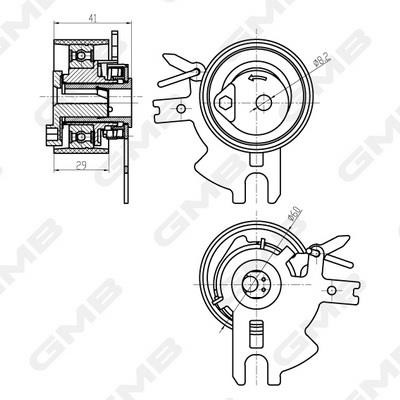 GMB GTB0340 Tensioner pulley, timing belt GTB0340