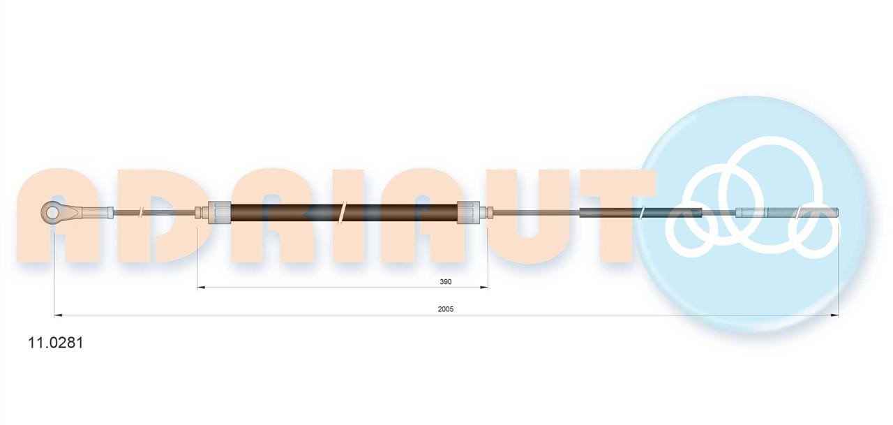 Adriauto 11.0281 Cable Pull, parking brake 110281