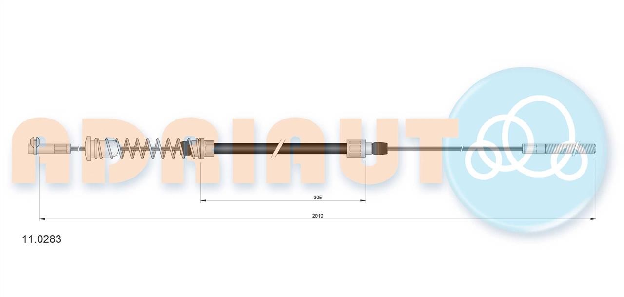 Adriauto 11.0283 Cable Pull, parking brake 110283