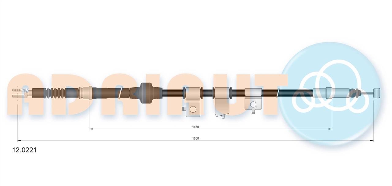 Adriauto 12.0221 Cable Pull, parking brake 120221