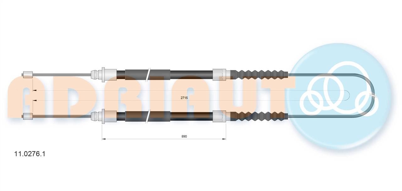 Adriauto 11.0276.1 Cable Pull, parking brake 1102761