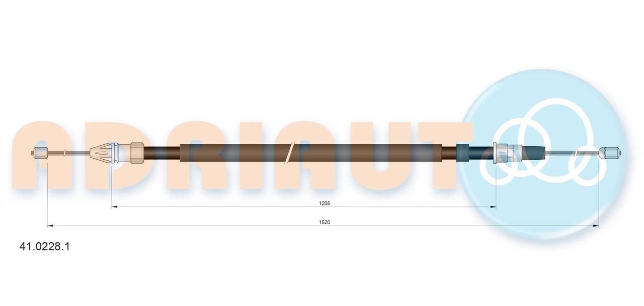 Adriauto 41.0228.1 Cable Pull, parking brake 4102281