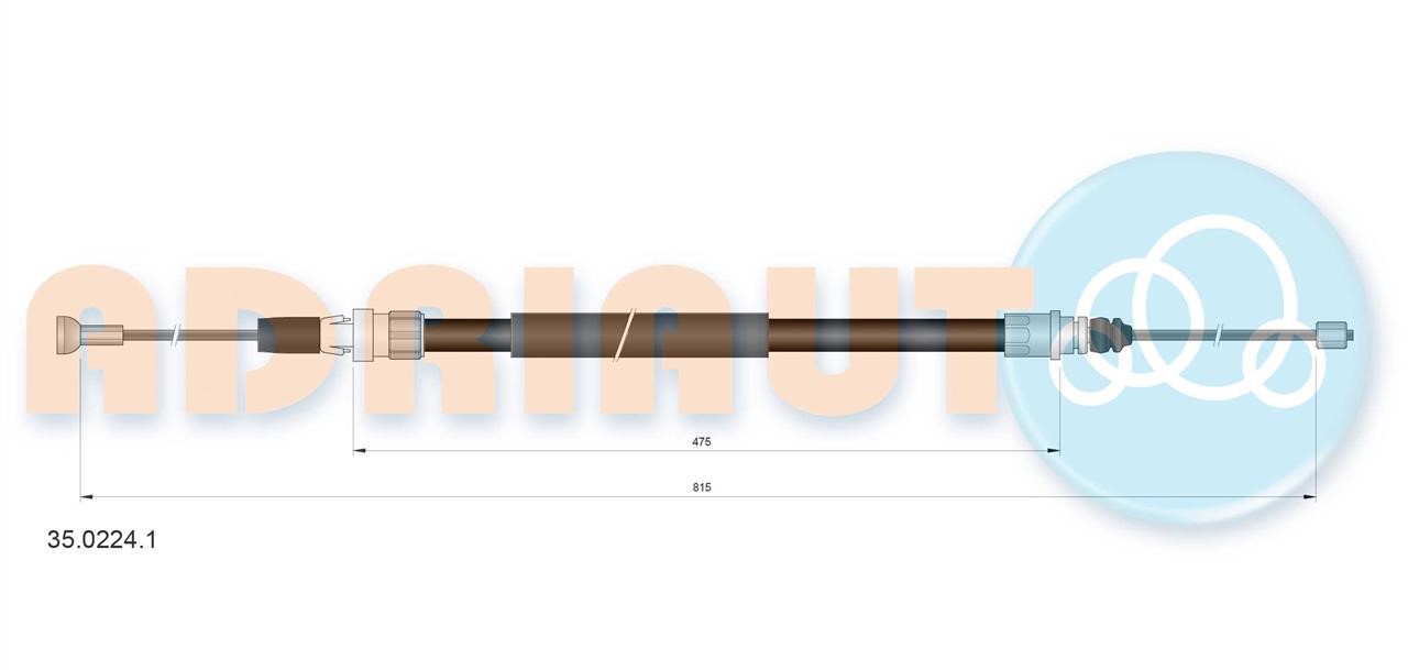 Adriauto 35.0224.1 Cable Pull, parking brake 3502241