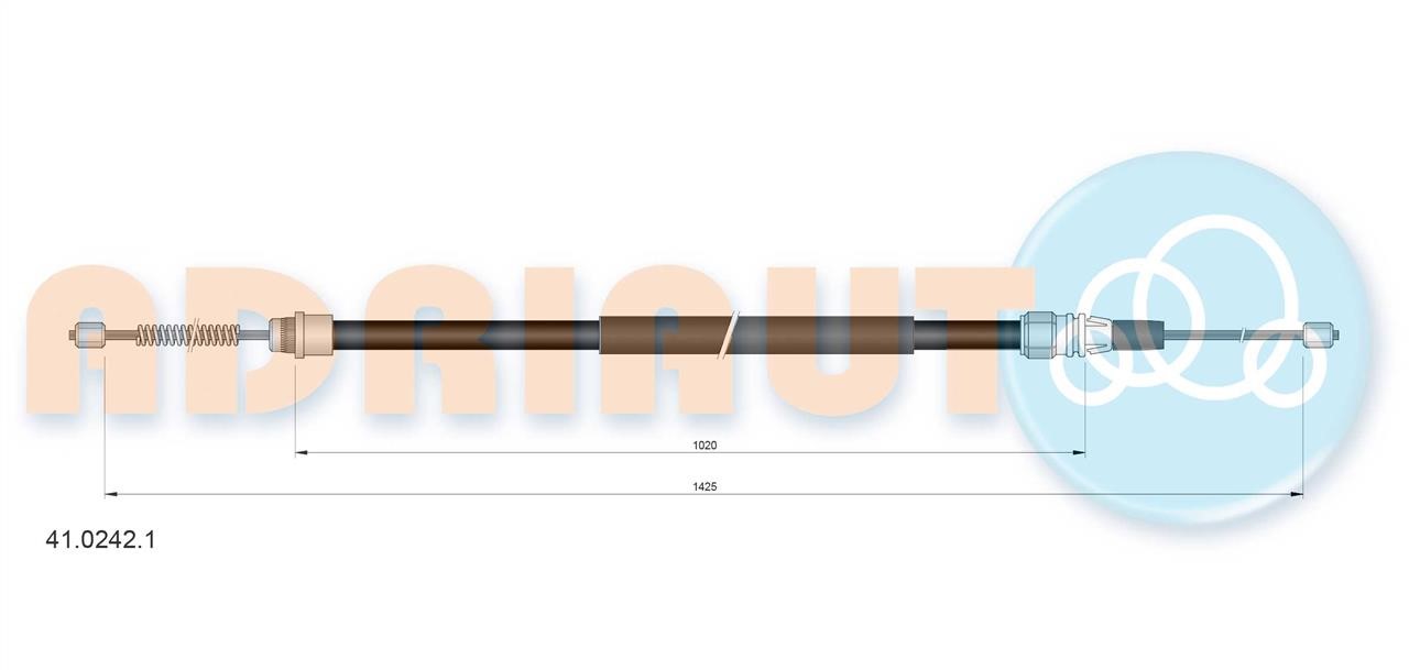 Adriauto 41.0242.1 Cable Pull, parking brake 4102421