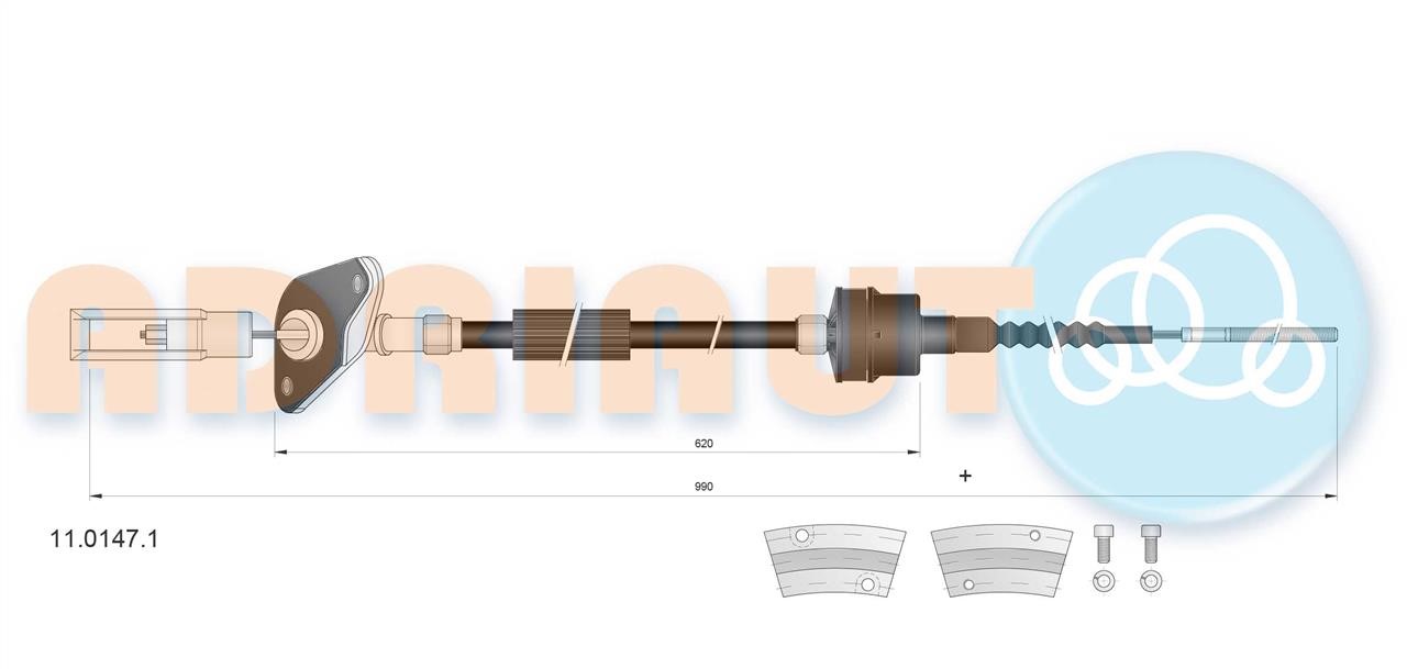 Clutch cable Fiat Panda: 1101471 Adriauto Clutch cable