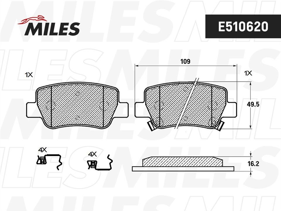 Miles E510620 Brake Pad Set, disc brake E510620
